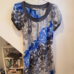 Blue/Grey/Black Print Dress